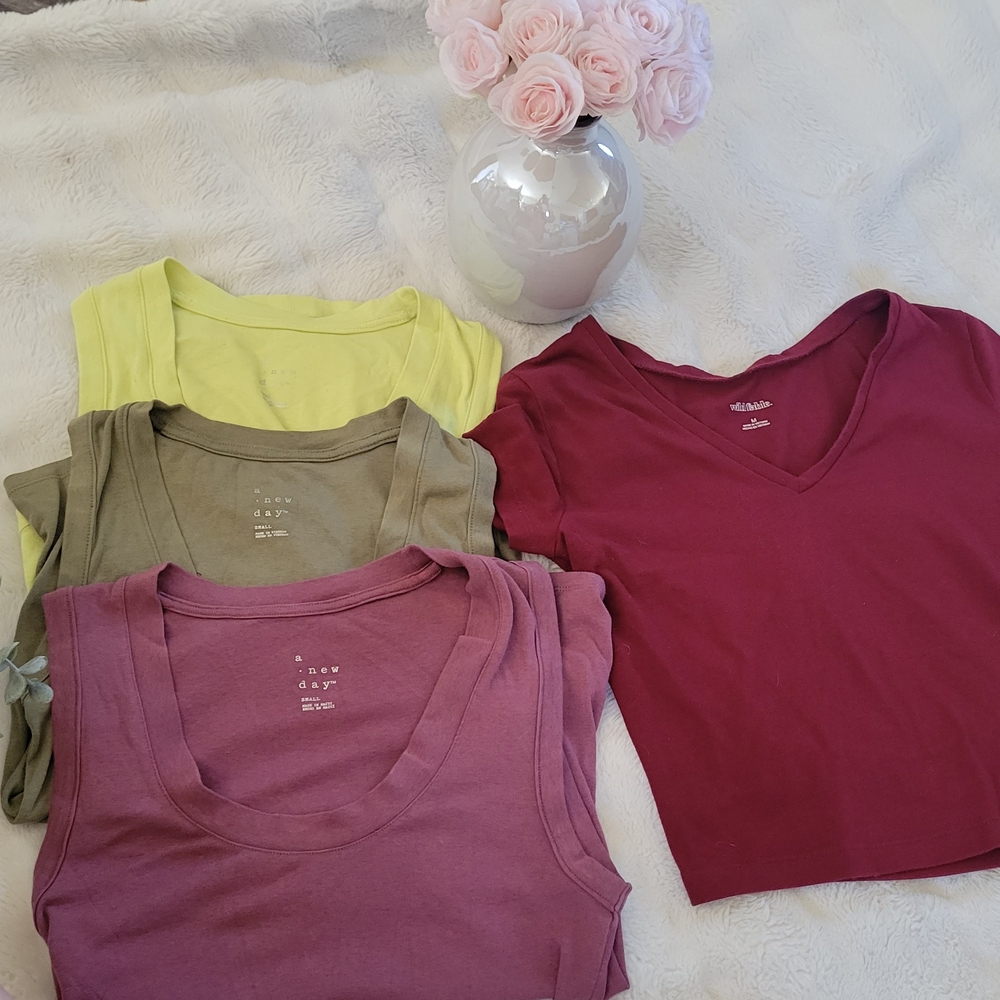 A New Day Women's Tank Tops - Yellow, Olive, Burgundy, Mauve Sz